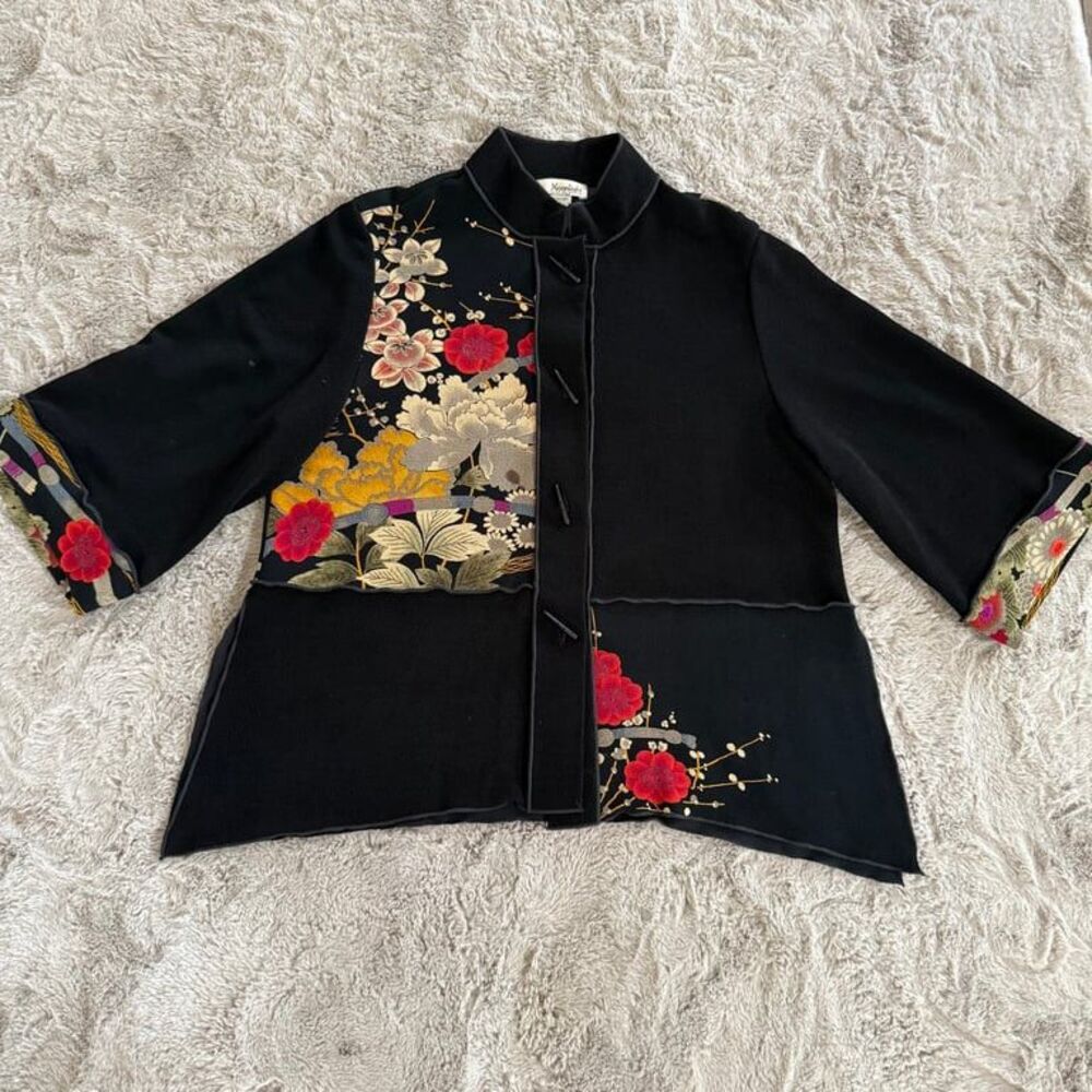 Vtg Moonlight Jacket ASIAN GARDEN The Total Look Women Sz M Made USA‎